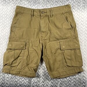Levi's Jean Shorts Mens 32 Brown Cargo Ripstop Utility White Tab Denim Workwear